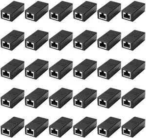 BUCIER 30 PCS RJ45 Coupler RJ45 Inline Coupler Cat8 Cat7 Cat6a Cat6 Cat5e Cat5 Ethernet Coupler Ethernet Extension Cable Ethernet Cable Extenderfor TV, Router, PC, Network Switch, Xbox, PlayStation