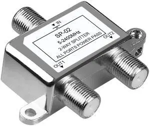 BUCIER 2 Way Coaxial Cable Splitter MoCA 5-2400MHz,  RG6 Compatible Coax Splitter for HD Satellite/Cable TV, Internet & CATV Antenna Signals, Low Loss MoCA Support