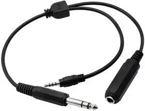 BUCIER 6.35mm TRS Male to 1/4 TRS Female Stereo Headphone Y Splitter Extension Cable
