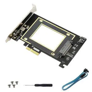 BUCIER U.2 to PCIE Expansion CardSFF 8639 to PCIE 3.0 x4 Riser Card,PCI-E 3.0 X4 SATA Adapter,for 2.5" U.2 NVME SSD and 2.5" SATA SSD.