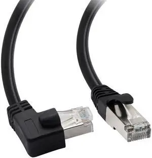 BUCIER Cat5 Ethernet Cable,RJ45 Male to Male 90 Degree Internet Network LAN Cable Patch Cord for PC, Router, Modem, Printer, Xbox, PS4-1.5FT (Angle Left)