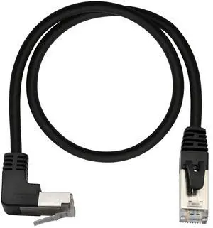 BUCIER Cat6 Ethernet Cable 1.5 ft,90 Degree RJ45 Male to RJ45 Male Internet Extension Cable for PC, Router, Modem, Printer, Xbox, PS4(Angle Down)