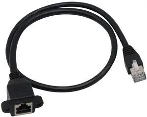 BUCIER Panel Mount RJ45,RJ45 Male to Female Screw Panel Mount CAT6/5e/5 Shielded Network LAN Extender Cord Connector (LINE)
