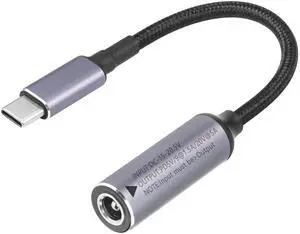 BUCIER PD 100W Laptop Charger Adapter With DC 6.3mm x 3.0mm Female Input to USB Type C Male Power Charging Cable DC6330 - PD Automatic Identification Chip for Phone, Tablet, Laptop