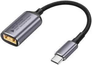 BUCIER PD 140W Slim Tip to USB C Cable Square Female Input to Type C Male Power Charging Cable with PD Automatic Identification Chip,for Phones,Tablets,Laptops(Square)
