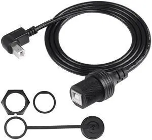 BUCIER USB 2.0 Type-B 90 Degree Printer Cable,Waterproof Type B Flush Mount Car Mount Extension Printer Cable,for Car Truck Boat Motorcycle Dashboard,Sync Printing and Data Transferring (Down 1M)