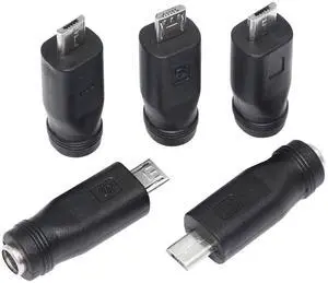 BUCIER 5 PCS USB Micro to DC Adapter Plugs Connectors 5.5 x 2.1mm