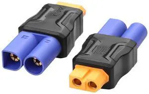 BUCIER 2 Pack EC5 to XT60 Connector Adapter Wireless for RC FPV Drone Car Lipo Battery Charger ESC (EC5 Male to XT60 Female)