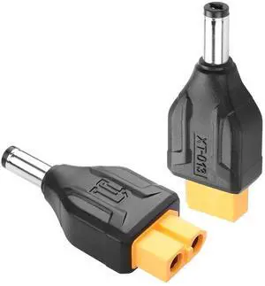 BUCIER 2 Pack XT60 to DC5521 Adapter XT60 to DC 5.5mm X 2.1mm Wireless for TS100 Soldering Iron, FPV Monitor Power,Drone (XT60 Female to DC Male)
