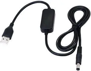 BUCIER 3.28ft USB 5V to DC 12V Converter Step Up Voltage Converter Power Cable,for Camera, Desk lamp, Speakers, Blue Tooth Headset, and Other 5V Devices.(5.5 x 2.1mm)