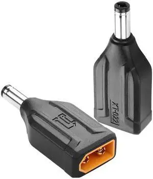 BUCIER 2 Pack XT60 to DC5521 Adapter XT60 to DC 5.5mm X 2.1mm Wireless for TS100 Soldering Iron, FPV Monitor Power,Drone (XT60 Male to DC Male)