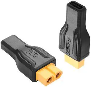 BUCIER 2 Pack XT60 to USB C Adapter XT60 to Type C Wireless for TS100 Soldering Iron, FPV Monitor Power,Drone (XT-002)