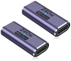BUCIER 240W USB C Coupler (2 Pack), USB Type C Female to Female Adapter Extender Compatible with Thunderbolt 4/3 Support up to 240W Charging, 40Gbps Data Transfer and 8K@60Hz Video