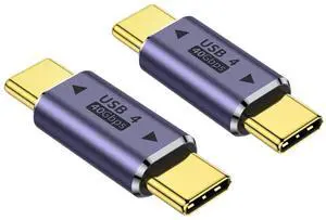 BUCIER USB C Male to Male Adapter (2 Pack), USB Type C Connector Extender Compatible with Thunderbolt 4/3 Support up to 100W Charging, 40Gbps Data Transfer and 8K@60Hz Video