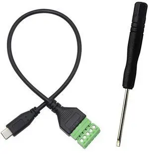BUCIER USB C Terminal, Type C Male Screw Terminal Block Connector Solderless Pluggable 5P Block Extension Cord Transfer Data & Charging for Type-C Interface Devices (USB C Male)
