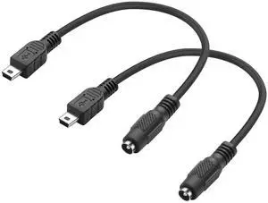 BUCIER DC 5.5 * 2.1mm to Mini USB Power Adapter Connector Charging Cable DC 5521 Female to Mini USB 5 Pin Male Power Supply Extension Cable for Camera,Small Fan,MP3MP4,etc - 20CM/7.8IN 2PCS