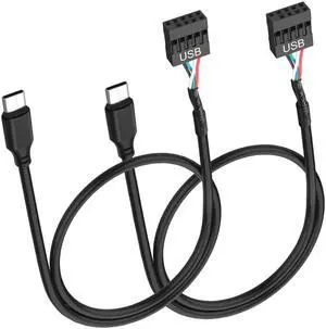 BUCIER Motherboard USB 9 Pin Header to USB C Adapter Cable 26AWG USB Type-C Male to Dupont 4 Pin Female Mainboard Data Cord for Chassis Motherboard Graphics Card -50CM/1.6FT 2PCS