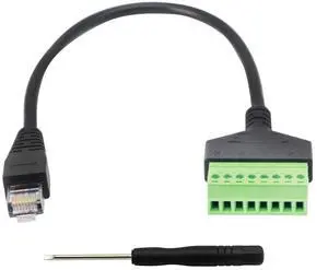 BUCIER RJ45 Screw Terminal,RJ45 Male to 8 Pin Screw Terminal Connector,RJ45 8p8c to 8Pin Bolt Screw Type Terminal Connector for Cat5/6/7 Ethernet Extender for AV CCTV UTP DVR (Male to terminal)