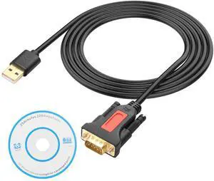 BUCIER USB to RS232 DB9 Serial Adapter Cable USB A Male to D-SUB 9-Pin Male Converter Cord with Gold Plated Support Winows11/10/8.1/8/7 Vista/XP and Mac OS -1.5M/4.29FT