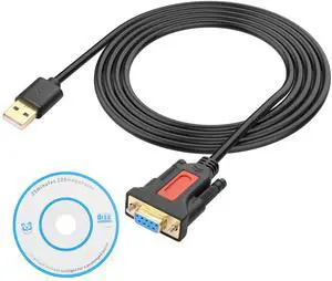 BUCIER USB to RS232 DB9 Serial Adapter Cable USB A Male to D-SUB 9-Pin Female Converter Cord with Gold Plated Support Winows11/10/8.1/8/7 Vista/XP and Mac OS -1.5M/4.29FT