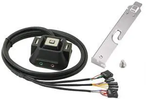 BUCIER Desktop Computer Case Switch,Reset HDD Button Switch with Dual USB Ports,Power Button,Audio Ports for Desktop PC Case