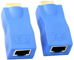 BUCIER HDMI Extender, HDMI to RJ45 Network Cable Extender Converter Repeater Over Cat 5e/6 1080p up to 30m for HDTV, PS4, STB - Request Pure Copper Cat 5e/6 Wire - Not Support HDCP