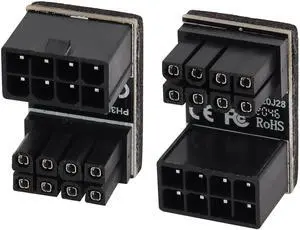 BUCIER 2Pack 180 Degree ATX 8Pin Female to Male Connector U Type PCI 8 Pin to 8 Pin PCI Express Video Card Power Adapter for Desktop Graphics Card GPU