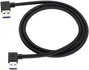 BUCIER Left & Right Angle USB 3.0 A Male Extender Cable90 Degree USB 3.0 A Male Data Transfer and Charging Connector Cable for USB Keyboard,Mouse,Flash Drive,Hard Drive.(1M/3ft-Black)