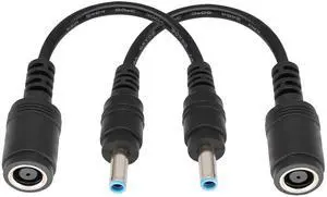 BUCIER Tip Laptop Power Adapter Cable DC 7.4mm x 5.0mm Female to 4.5mm x3.0mm Male Charging Connector Power Converter Cable DC Jack for HP Notebook Adapter Replacement Power Cord(15.8cm/2Pack)