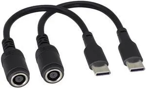 BUCIER USB Type C Male External to DC 7.4mmx5.0mm Female Internal Connector Quick 5A Charging Power Supply Suitable for Mobile Phones,Tablets,laptops Power Sockets(17cm/6.7inch-2Pack)