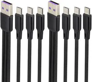 BUCIER 4Ft/2Pack Micro USB Multi Charging Cable 3 in 1 Fast Charging Cord 2A USB 2.0 A Male to Three Micro USB Male Y Splitter Charge Cord for Smart Phones&Any Micro USB Powered Device(Black-3Micro)