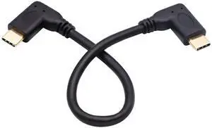 BUCIER 90 Degree USB 3.1 Type C Male to Male Gen 2 (10Gbps) Connector Extension Cable, Supports Charging, Data, Audio, Video Cable for New MacBook Pro 2017,USB-C Hub,Type-C Devices,Laptops(20cm-M/M)