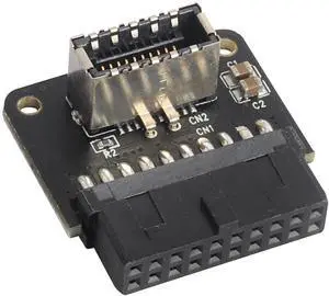 BUCIER 1Pack 90 Degree Type E 3.1 to USB 3.0 19Pin Header Adapter Up 90 Degree USB3.1 Female Front Panel Header to USB 3.0 19Pin Female Header Extension Adapter for Computer Motherboard.(19Pin/UP)