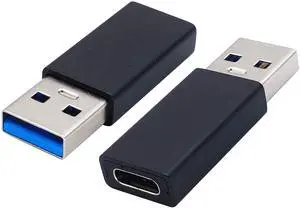 BUCIER Type C to USB A Adapter USB Type C Female to USB Male OTG Adapter for Laptops, Power Banks and More USB A Ports Devices, Support Data Sync and Charging (2 Packs-Black F/M)
