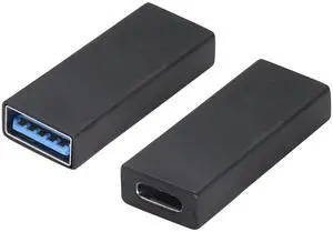 BUCIER USB C to USB A Adapter USB 3.0 A Male to USB Type C Female Converter (One-Way Transmission and Charging) for USB Port PC,Laptops,Chargers and Type-C Port U-Disk,Smart Phone Etc(2 Pack-Black)