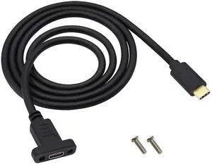 BUCIER USB 3.1 Type C Panel Mount Extension Adapter Cable Gen 2 USB Type C 3.1 Female Panel Mount to Male Cable,Supports Charging,Data,Audio,Video Cable for Samsung Note10,MacBook Air(1M/3ft)