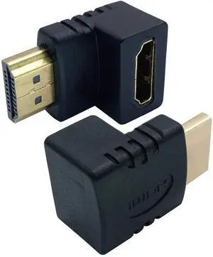 BUCIER 270 Degree HDMI Adapter Right Angle Gold Plated 19 Pin HDMI Male to Female Coupler Connector for 3D and 4K Ultra HD TV Stick HDMI Cable Extension Converter(2 Pack-Down)