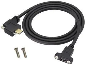 BUCIER 90 Degree USB 3.1 Type C Panel Mount Cable 4K Right Angle USB Type C 3.1 Male Panel Mount to Female Cable,Supports Charging,Data,Audio,Video Cable for Samsung Note10,MacBook Air(1M/3ft,M-3)