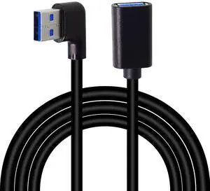 BUCIER USB 3.0 Extension Cable 3.3Ft Type A Male to A Female Extension Cord Data Transfer Extender Cable for USB Flash Drive/Hard Drive (Black-Right Angle)