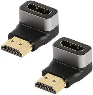 BUCIER 90 Degree HDMI Adapter, Gold-Plated Connectors, Supports 4K@60Hz, Wide Compatibility  2PCS