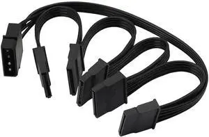 BUCIER IDE to SATA Power Splitter Cable,LP4 4Pin IDE to 5 x15 Pin SATA Power Conversion Line Extension Y-Cable for Hard Disk
