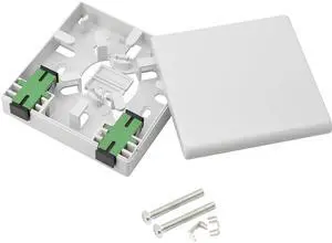 BUCIER FTTH Fiber Panel Box Enclosure,2 Core Fiber Optic Terminal Distribution Junction Box Double-Port SC/APC Type Panel Fiber Box ABS Plastic Outdoor Waterproof Dustproof DIY Case