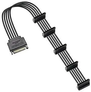 BUCIER 15Pin SATA Male to 5 x 15 Pin SATA Female Hard Drive Power Right Angle Splitter Adapter Cable Extension Cable for Hard Disk 50CM