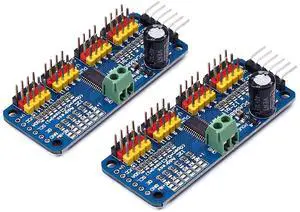 BUCIER PCA9685 16 Channel 12 bit PWM Servo Motor Driver I2C IIC Module for MG90S SG90 MG995 Compatible with Arduino Raspberry Pi (2pcs)