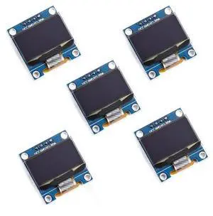 BUCIER 0.96 inch LCD OLED Display Board Module 12864 128X64 IIC I2C SSD1306 Driver 4 Pins for Raspberry Pi Arduino(5pcs, White Light)