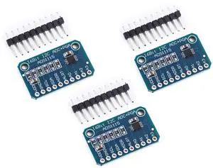 BUCIER ADS1115 16 Bits 4 Channel Analog-to-Digital Converter Precised Develop Board Module Amplifier Board ADC I2C IIC for Arduino Raspberry Pi (Pack of 3pcs)