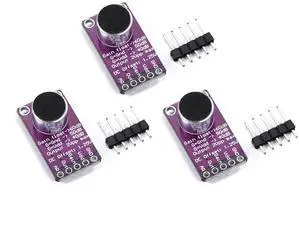 BUCIER MAX9814 Electret Microphone AGC Amplifier Module Auto Gain Control Release Ratio Low THD for Arduino 3pcs