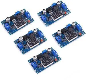 BUCIER LM2596S LM2596 with LED Display Voltmeter Buck Converter DC-DC 4.0-40V to 1.25-37V 2A Voltage Adjustable Board Step Down Module Power Supply Module (5pcs)
