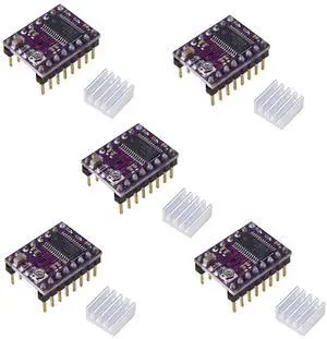 BUCIER 3D Printer Parts DRV8825 Stepper Motor Driver Module with Heat Sink for Ramps 1.4 StepStick A4988 (5pcs)