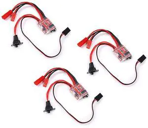 BUCIER Mini 20A ESC Motor Speed RC ESC 2KHz Forward Reverse Brush Brake RC 2S for Controller Boat RC Car Tank (3PCS)